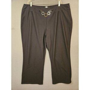 Studio 1940 Dress Pants Slacks Women's 26/28S Black Ribbed Faux Belt Detail USA